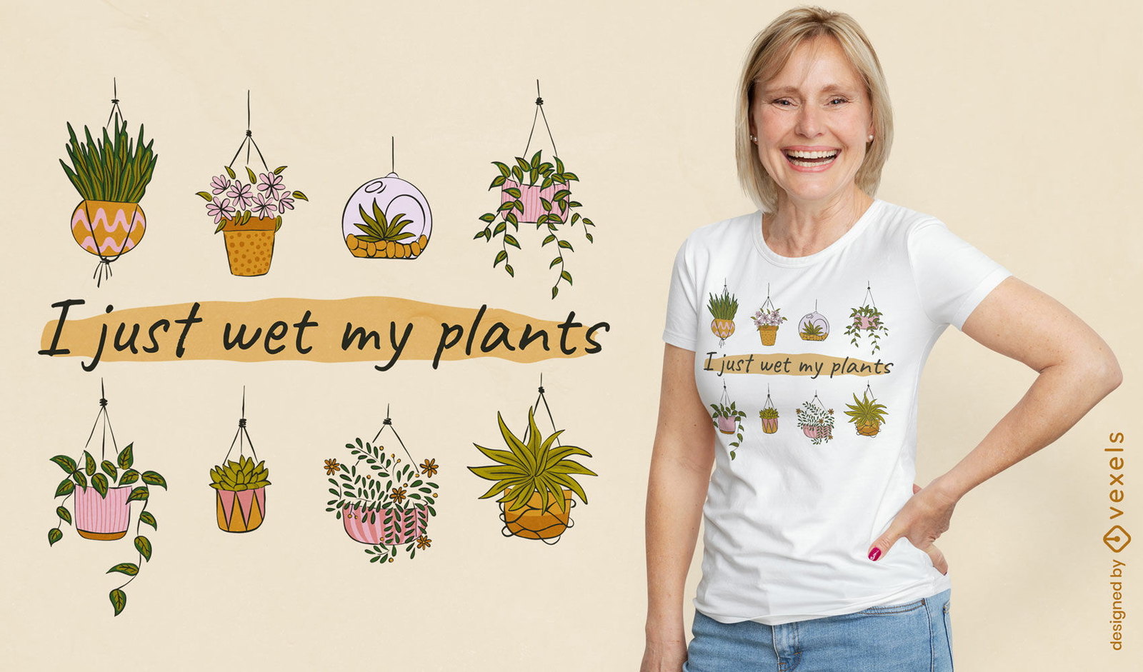 Wet My Plants Gardening T-shirt Design Vector Download