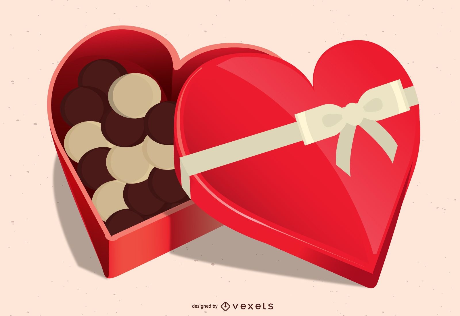 Caja De Regalo Con Forma De Corazón Llena De Muchos Chocolates Stock de  ilustración - Ilustración de chocolate, publicidad: 268943817