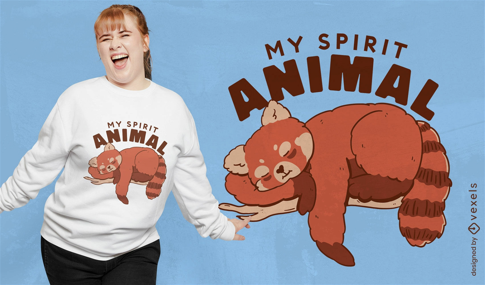 Red Panda Spirit T-shirt Design Vector Download