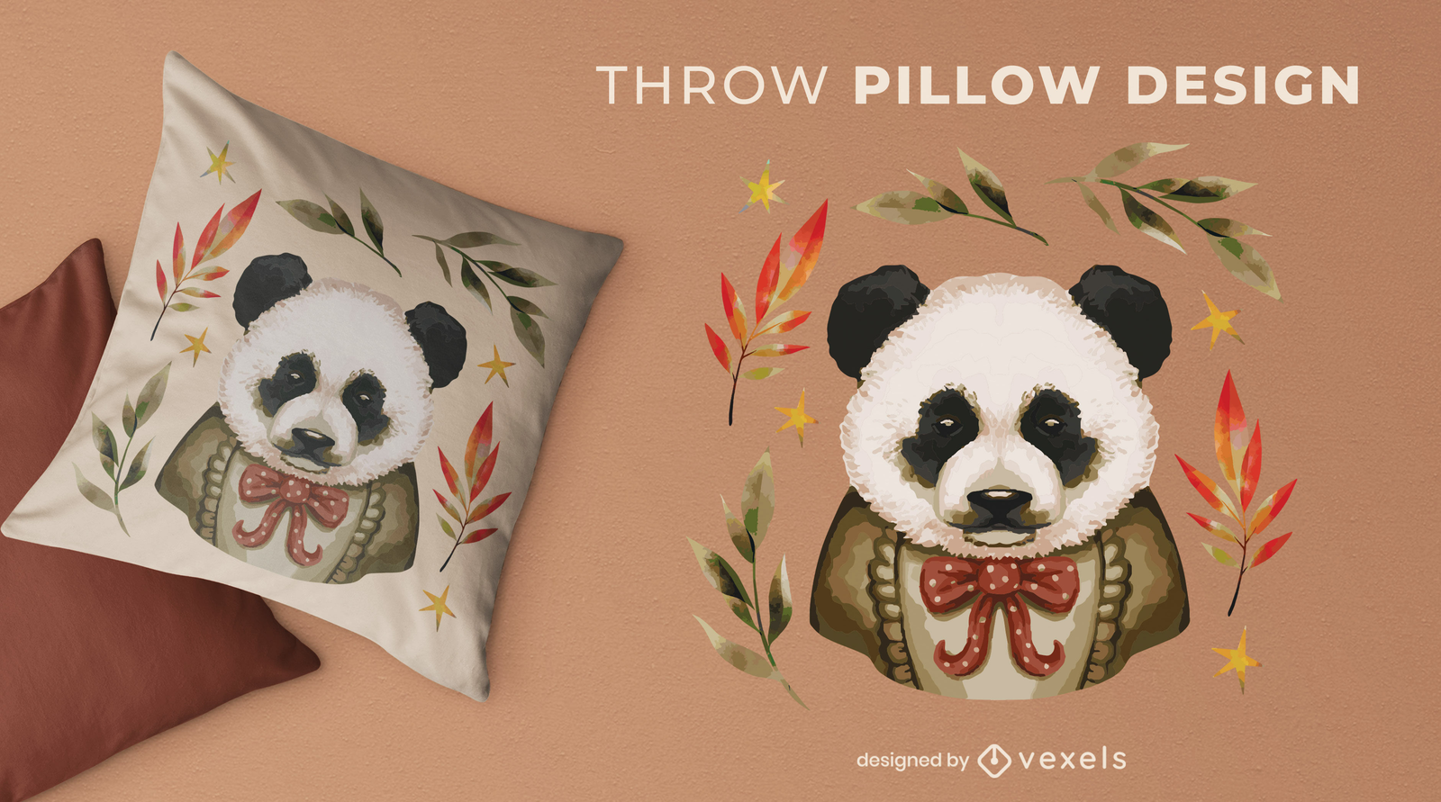 Panda throw outlet pillow