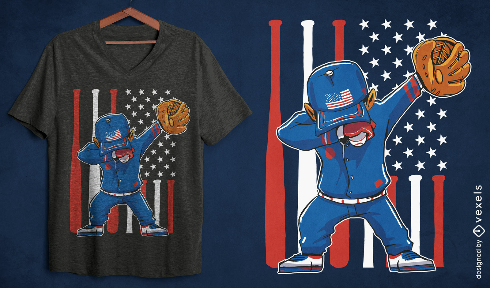 Baseball American Flag 4th of July By Enistle