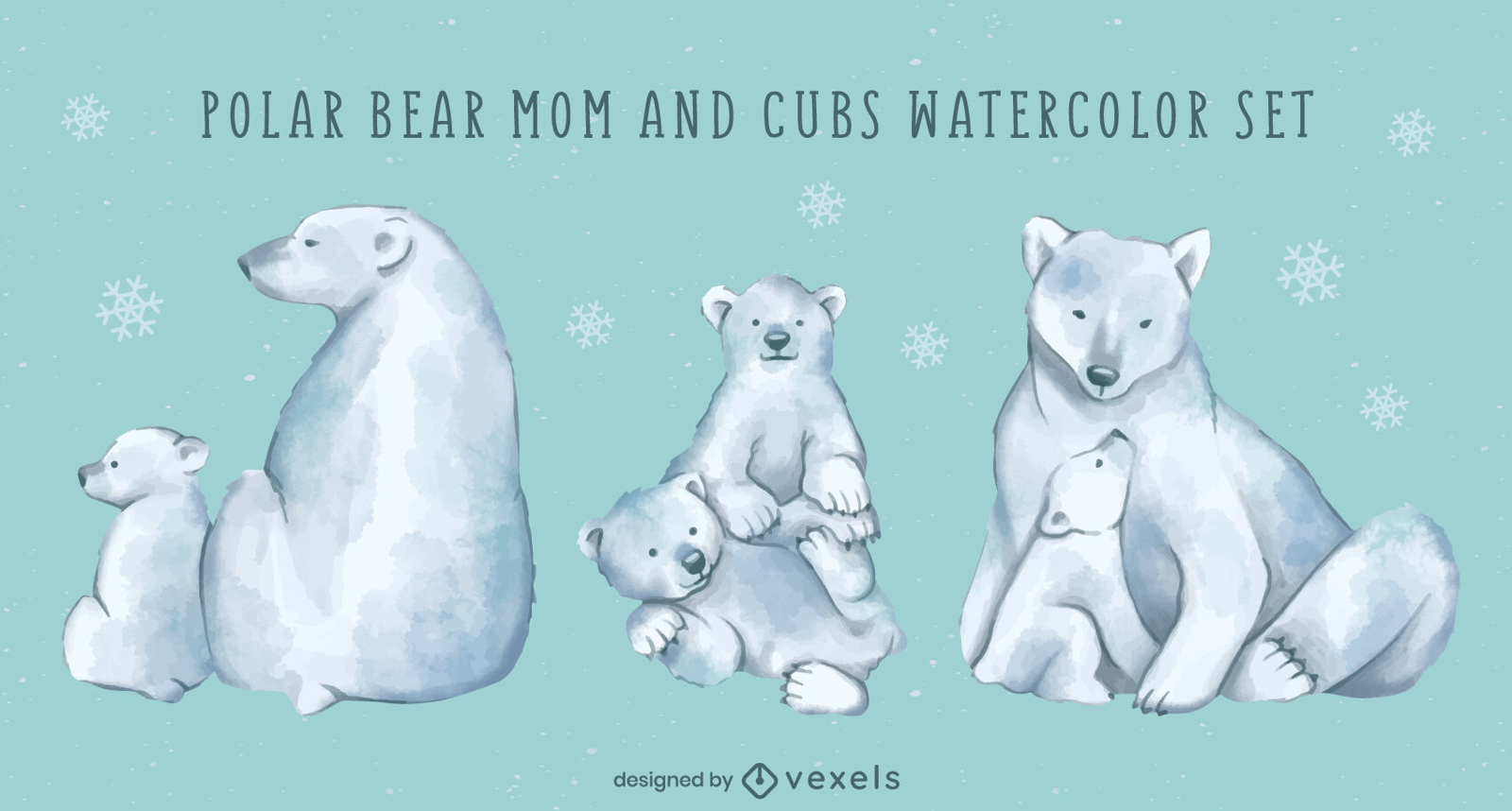 Premium Vector  Set of cute polar bear stickers