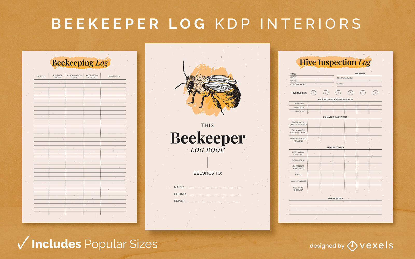 Beekeeping Journal  Beekeeping Log Book: Notebook for Beekeepers,  Beekeeping Beginners Tracking Book: Designer, Gala, Design, Gala:  9798780194194: : Books