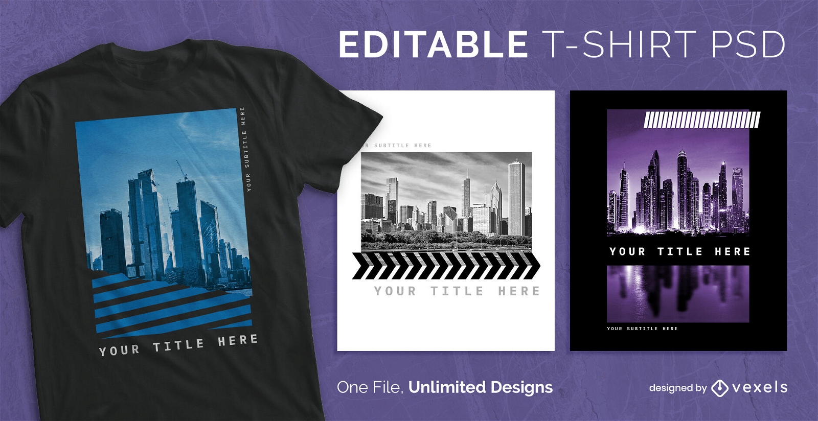 Buildings and cities scalable t-shirt psd