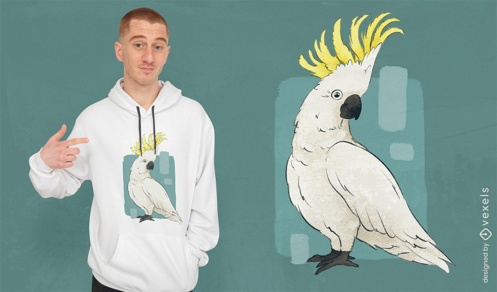 Cackatoo Exotic Bird T-shirt Design Vector Download