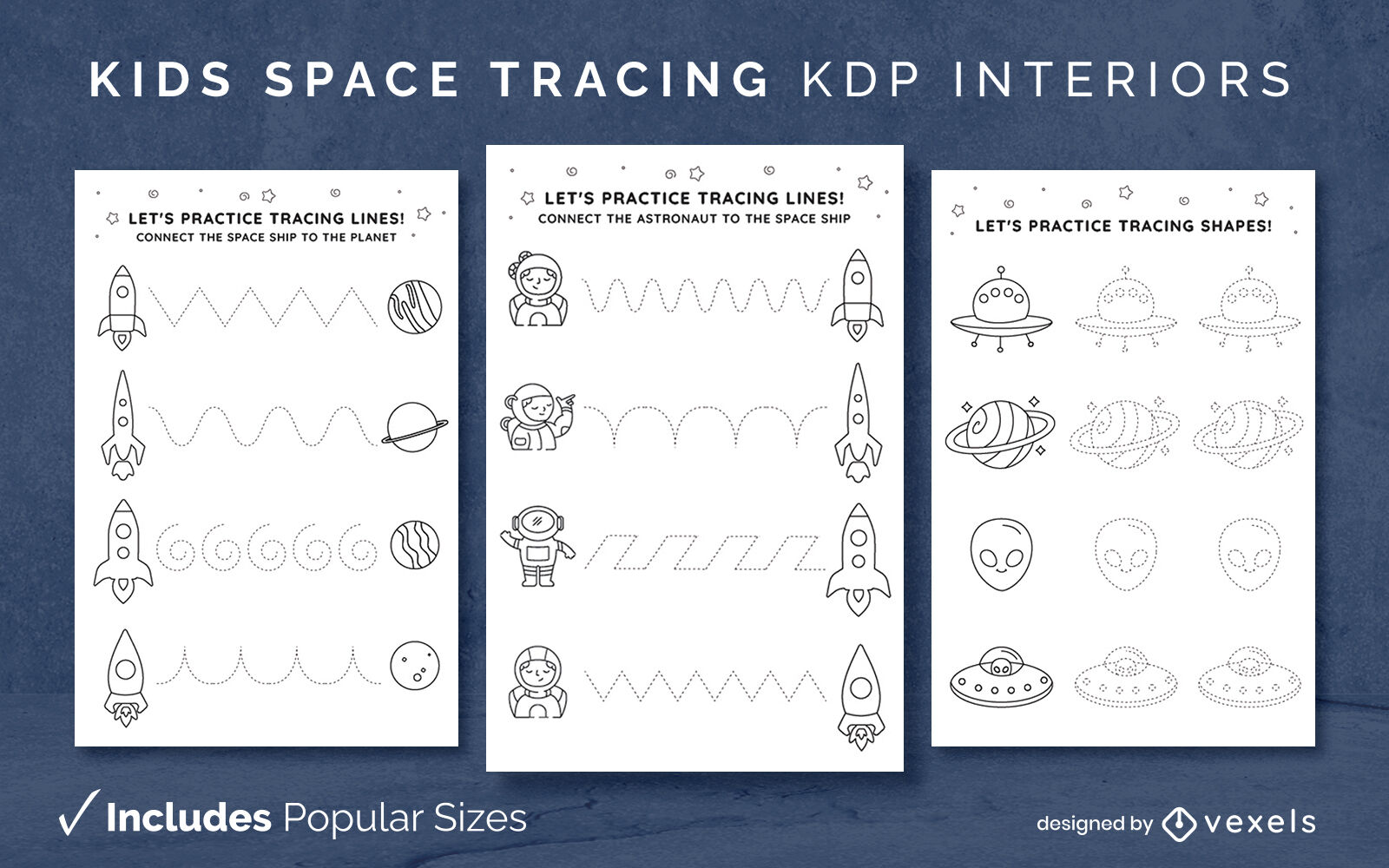 Space Elements Journal Design Template KDP Vector Download