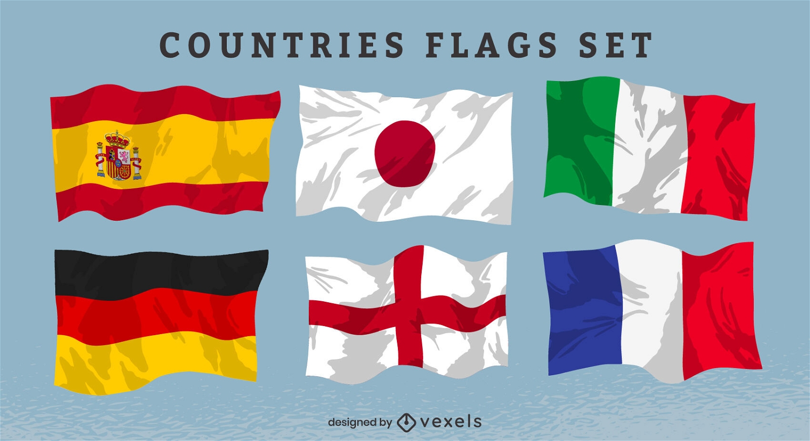 Premium Vector  Set of flags of different regions countries in flat style