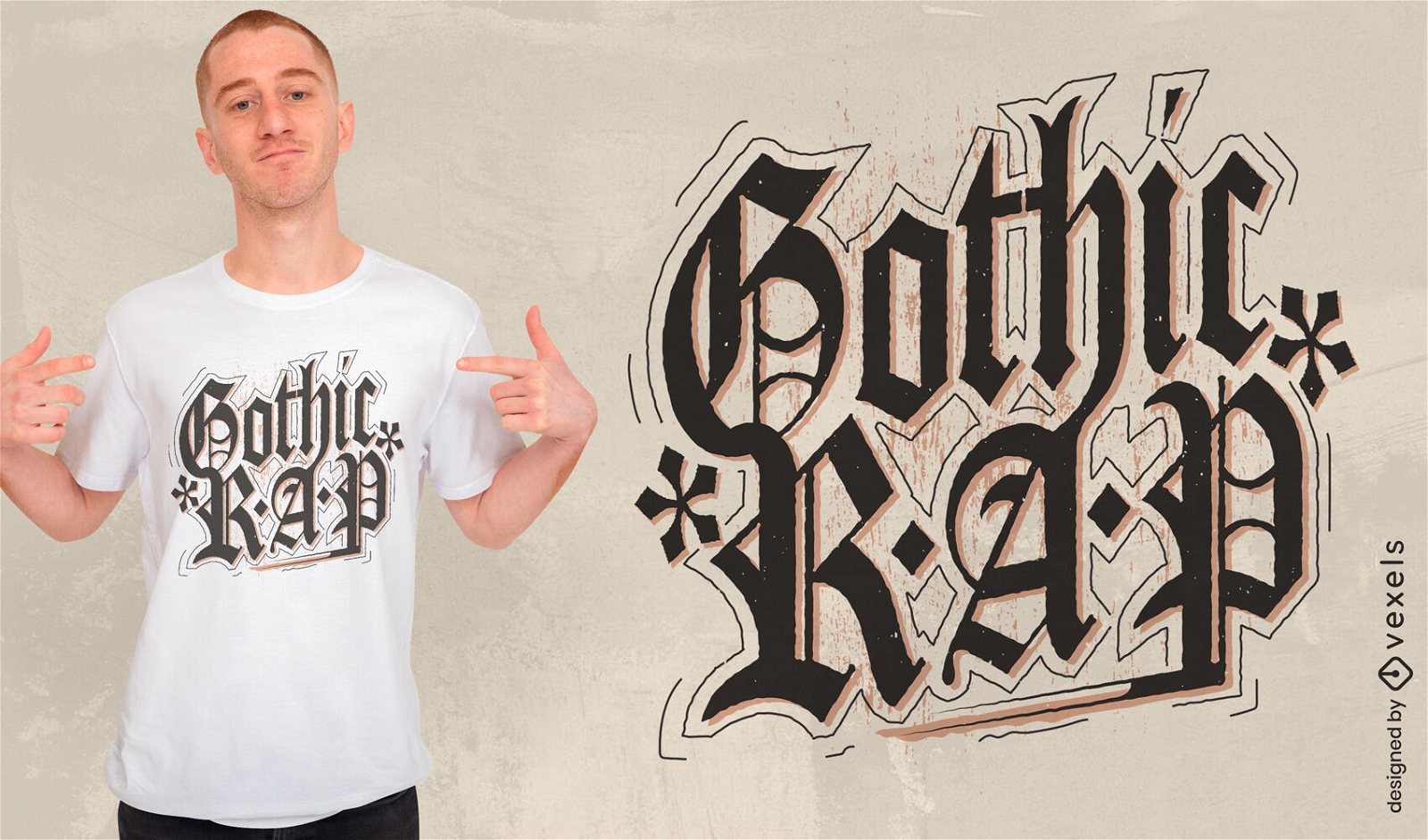 Gothic Rap T-shirt Design Vector Download