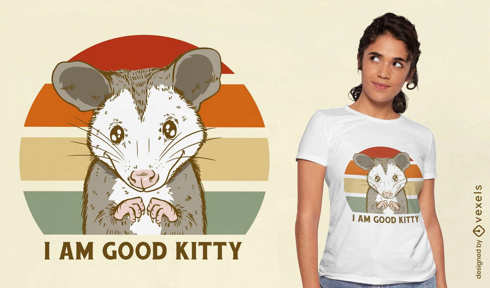 I Am Good Kitty Opossum T-Shirt