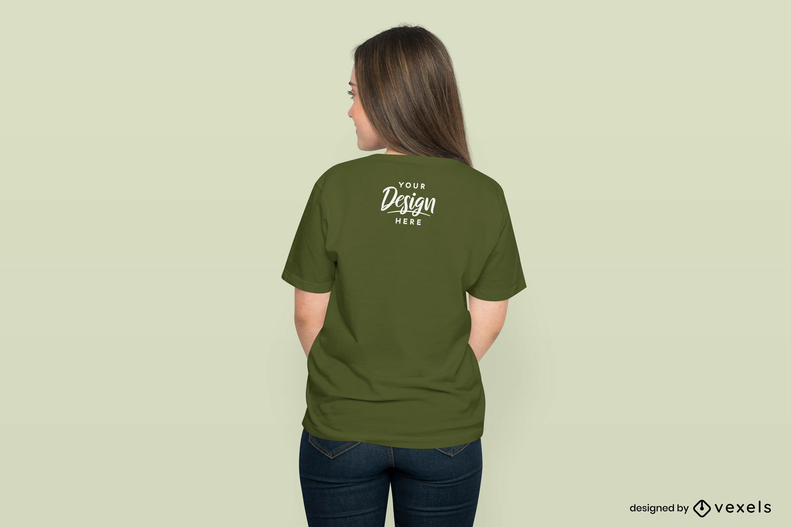 Teen Girl Back T-shirt Mockup PSD Editable Template