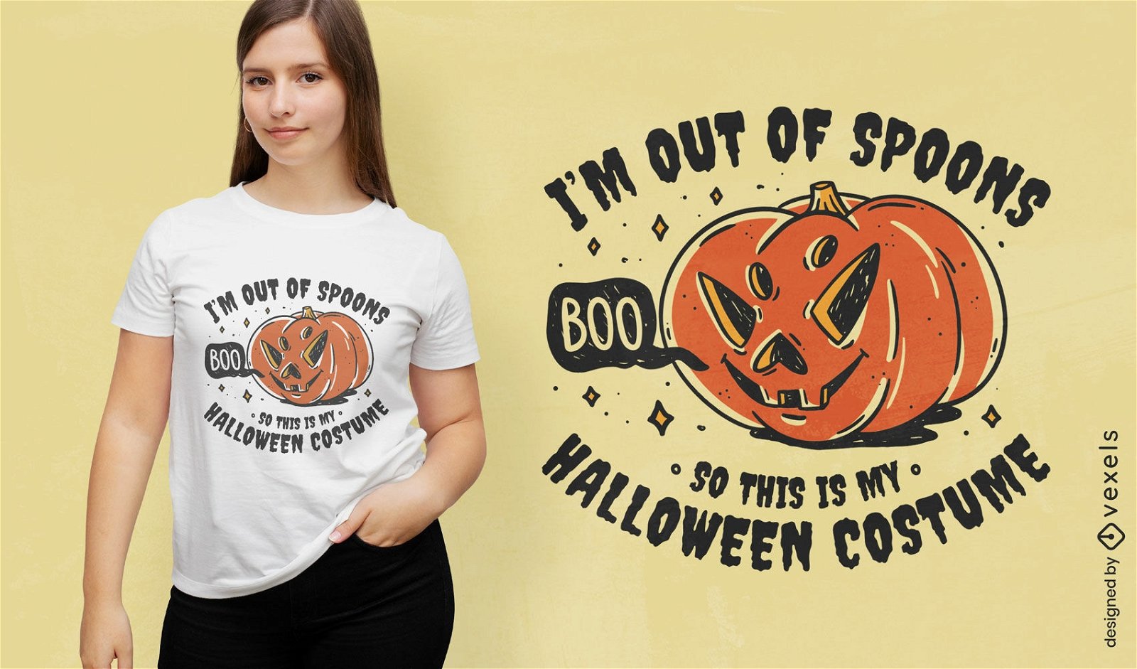 Baixe Esqueleto de desenho animado com abóbora e camiseta 'BOO