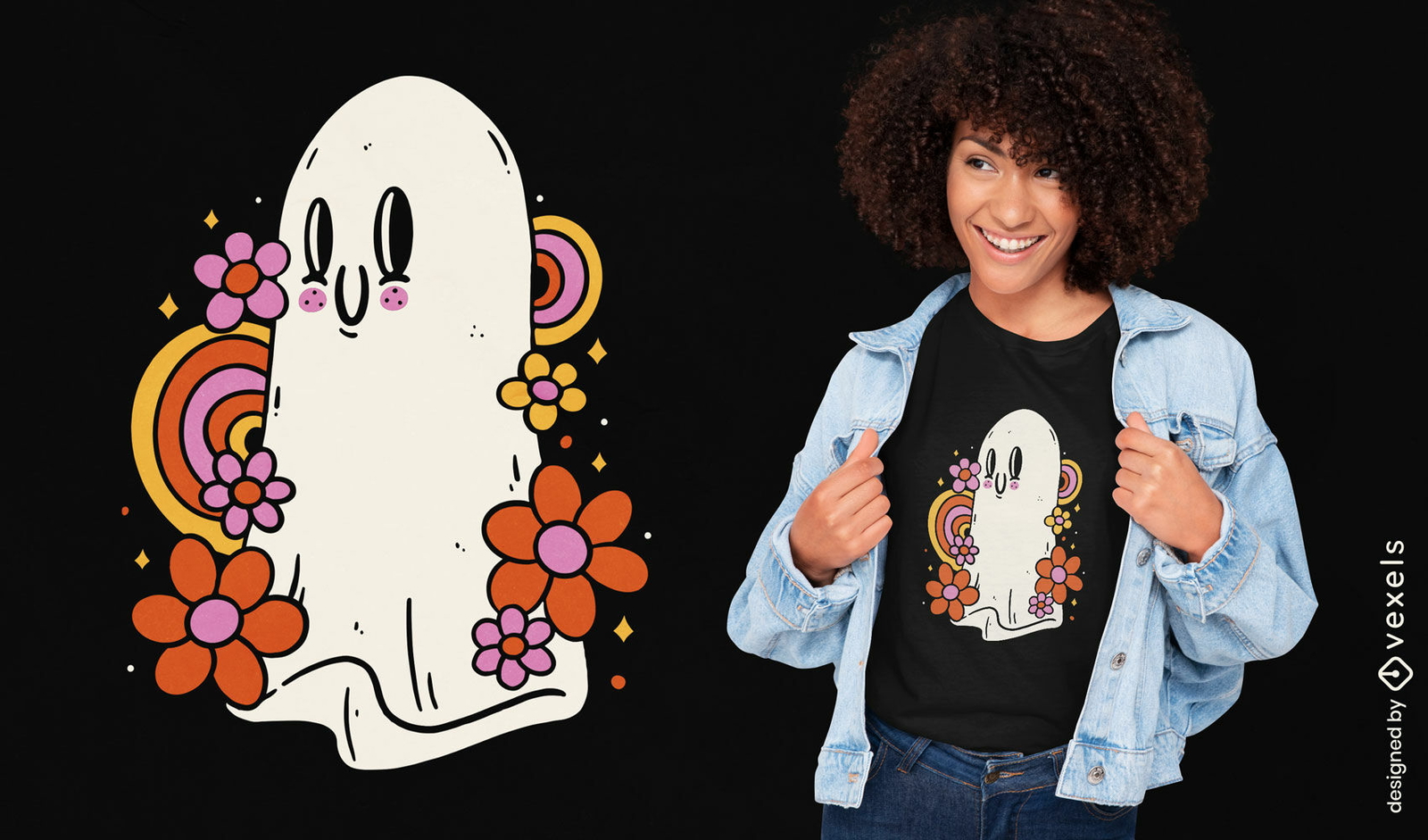 Camiseta Básica Ghost Happy Halloween Desenho Fantasma Blusa