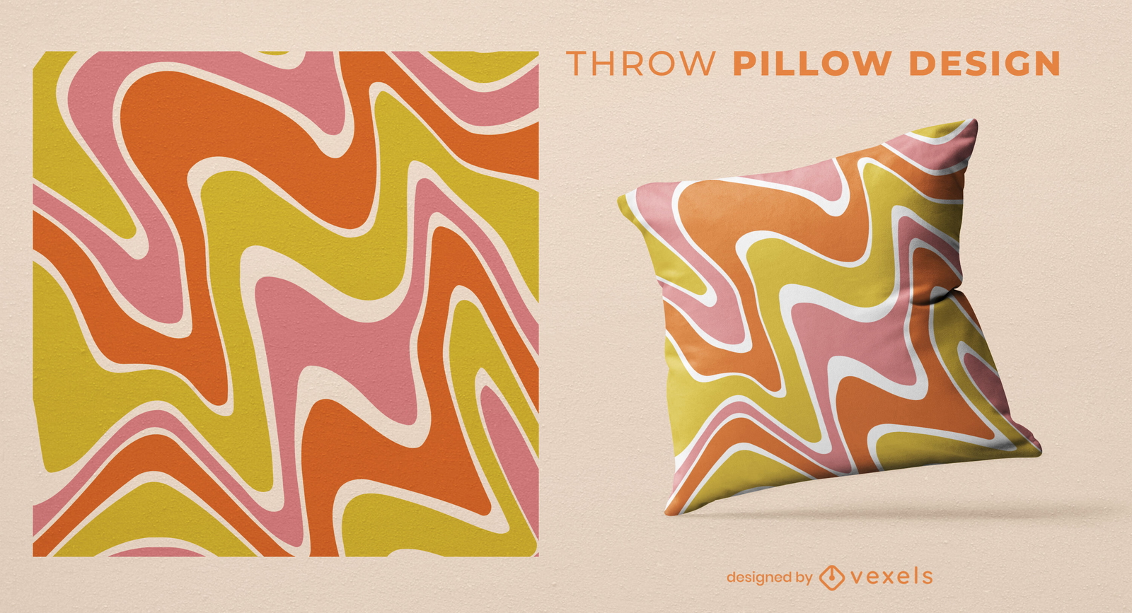 Retro Abstract Throw Pillow Design Vector Download