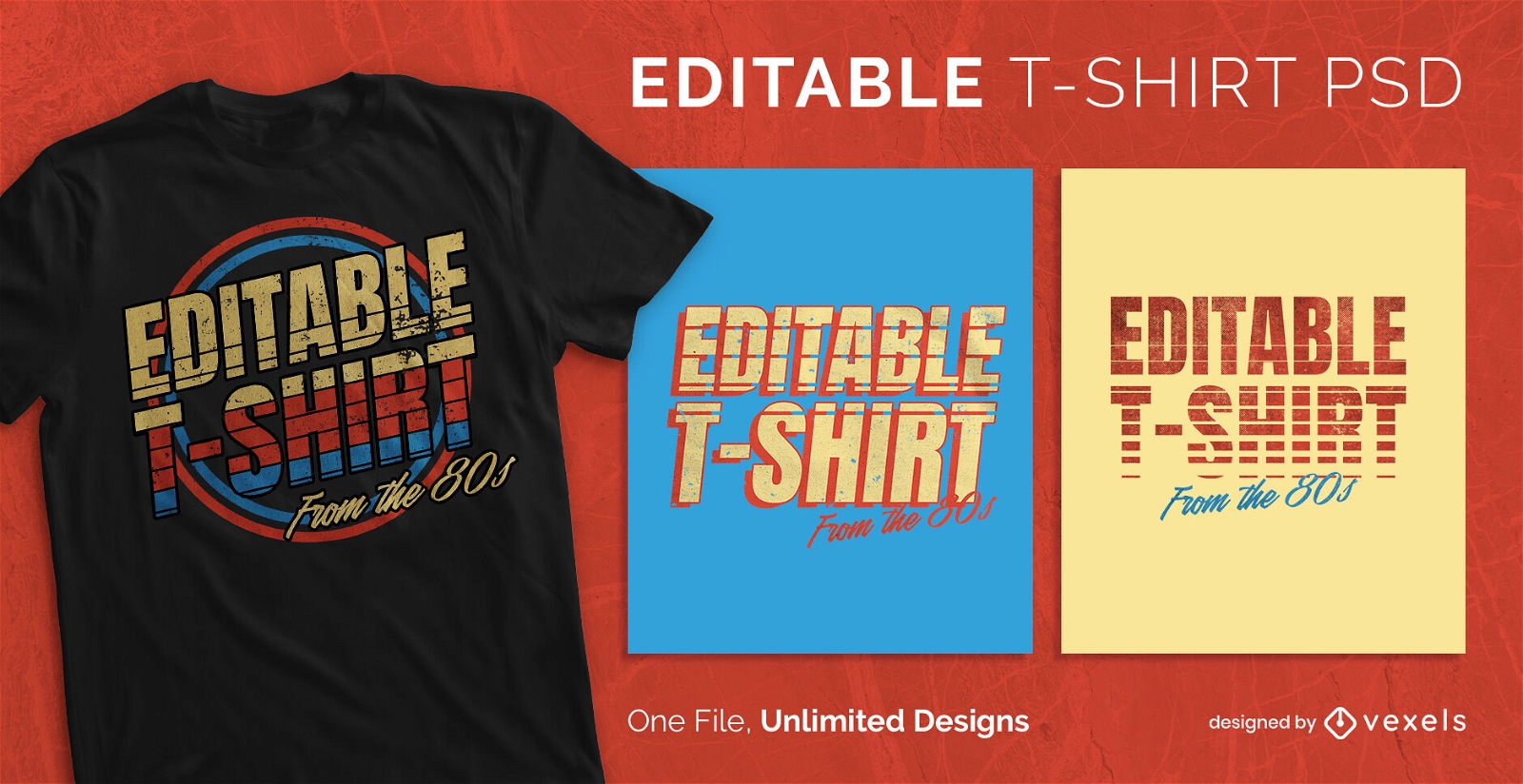 80s Retro Scalable T-shirt Psd Editable Template