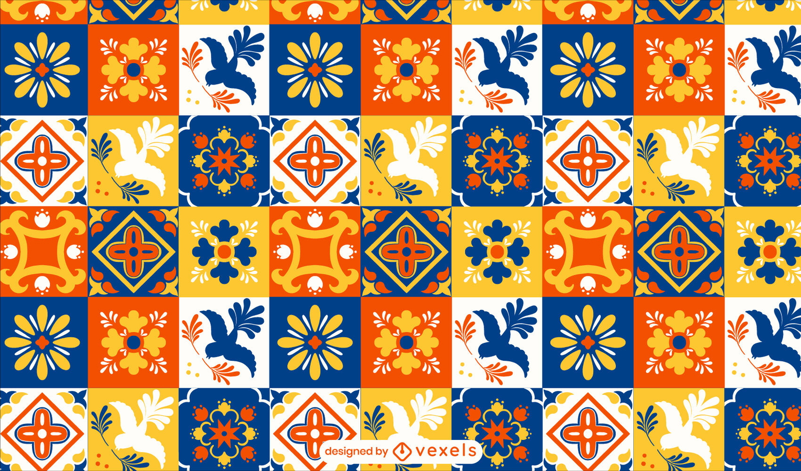 Talavera Ceramics Tiles Pattern Design Vector Download