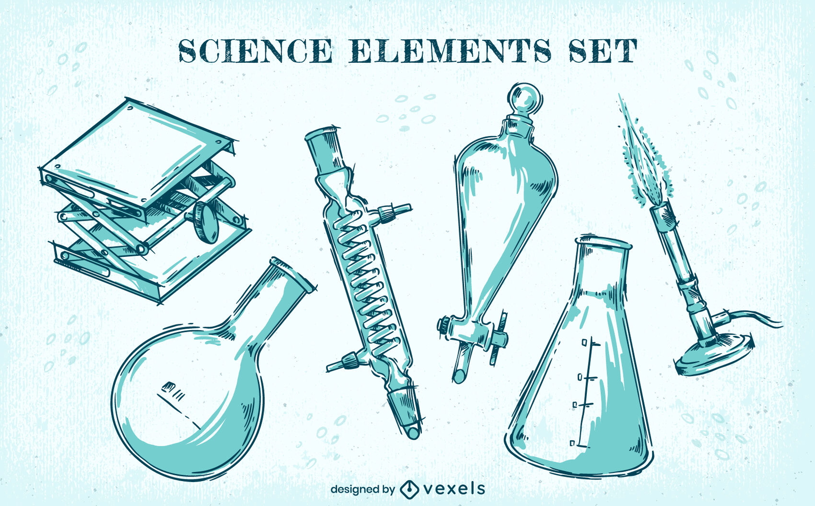 Laboratory Equipment Parts Set Vector Download