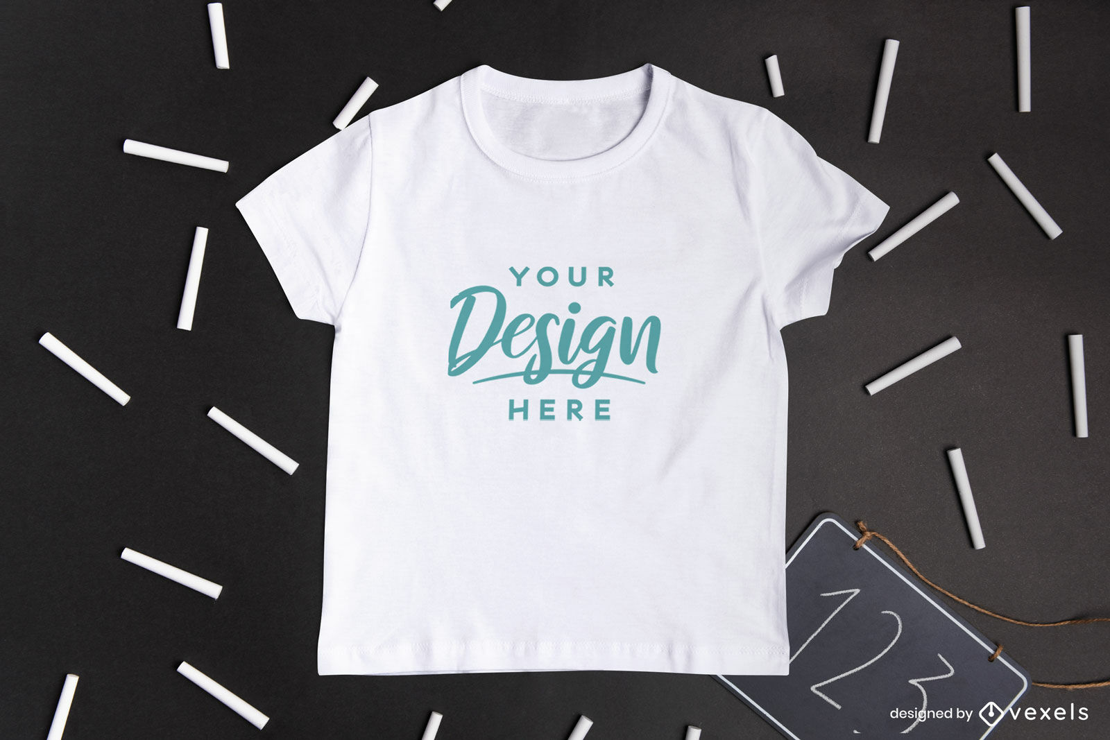 Chalk Back To School T-shirt Mockup PSD Editable Template