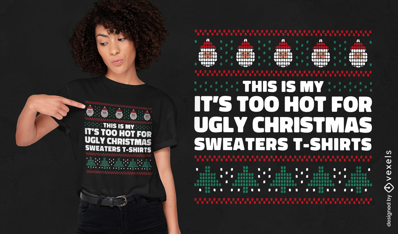 Hot For Ugly Christmas Sweaters T shirt Design Vector Download