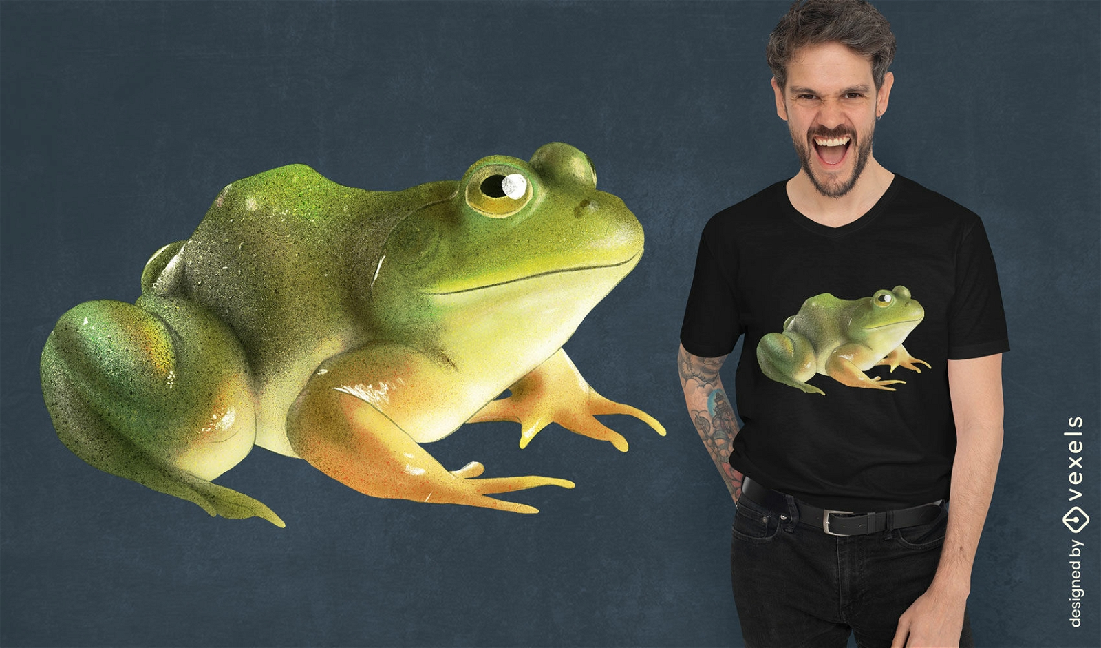 Realistic Frog T-shirt Design Vector Download