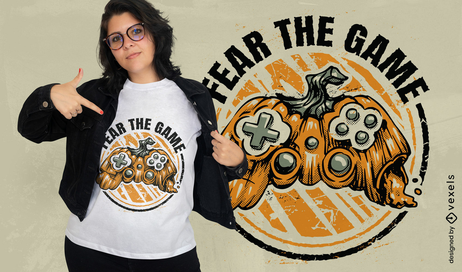 Fear The Game Halloween Gaming T-shirt Design Vector Download