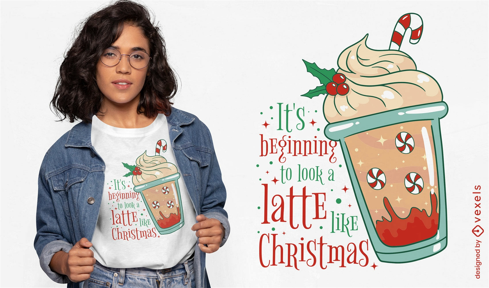 Christmas latte t-shirt design