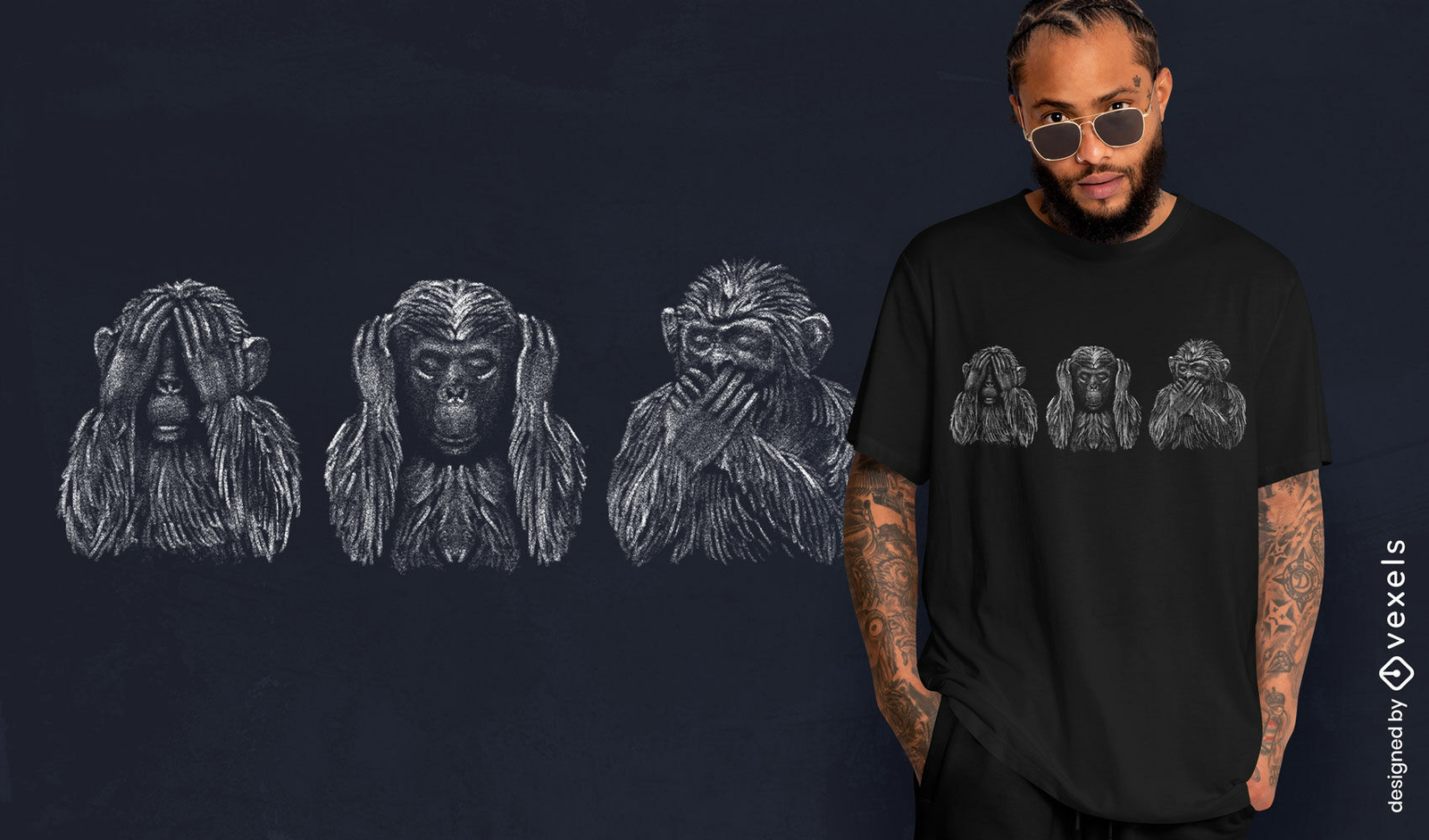 Baixar Vetor De Design De Camiseta De Macaco Fofo