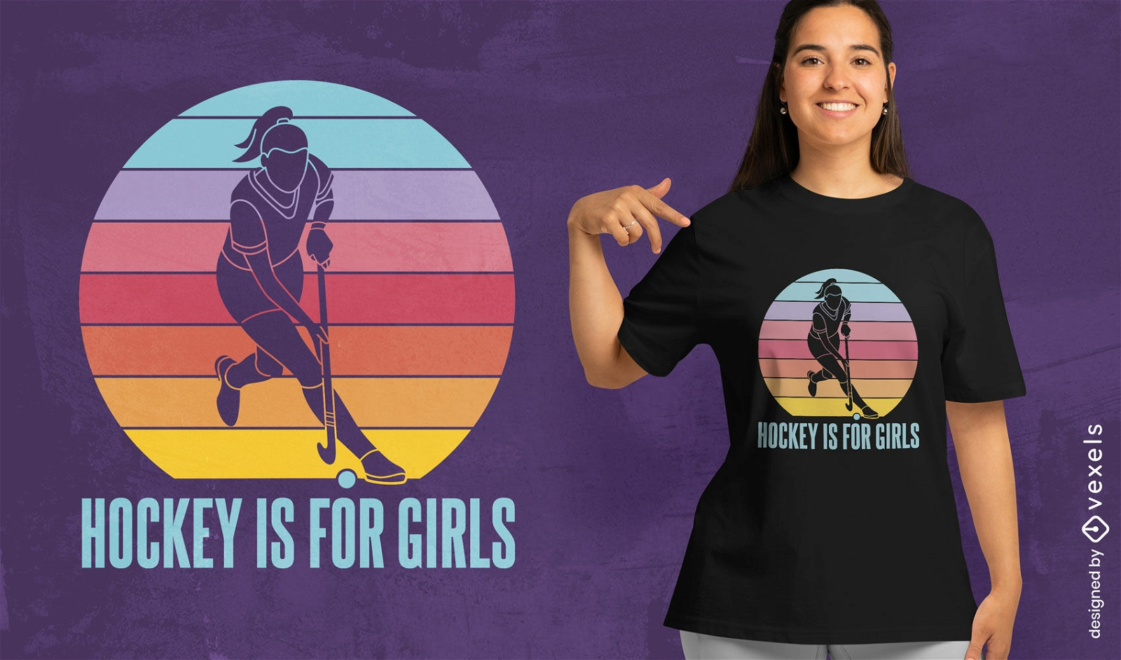Girl Who Loves Hockey T-shirt Design Vector Download