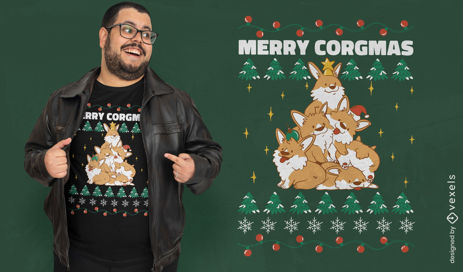 corgi christmas t shirt