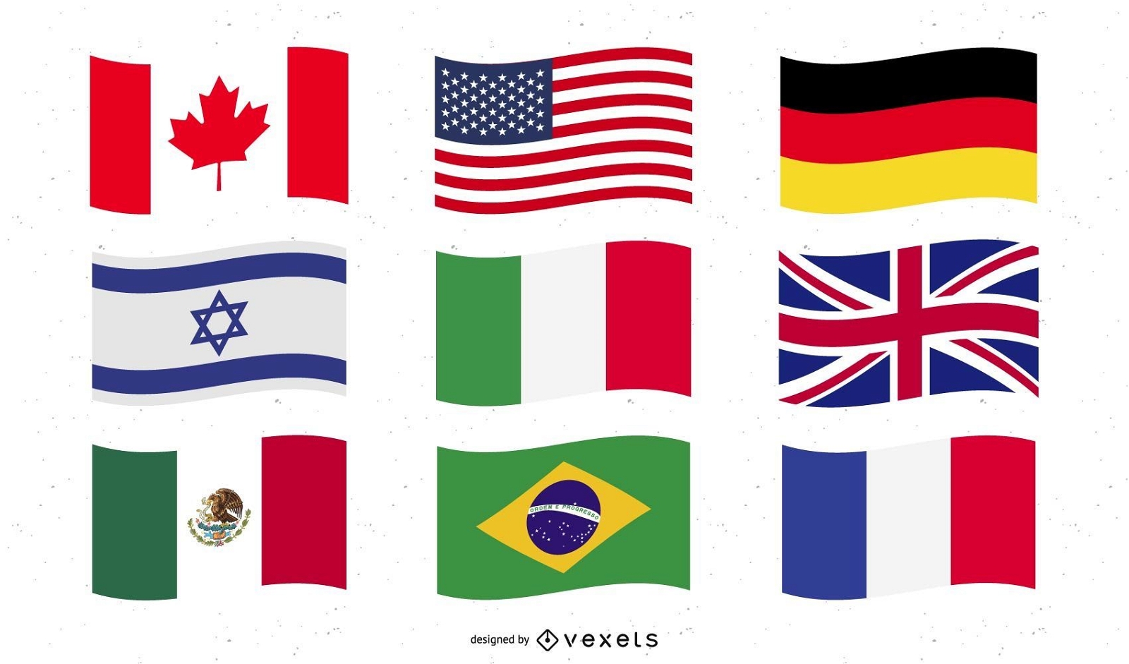 Design de bandeiras do mundo, Vetor Premium