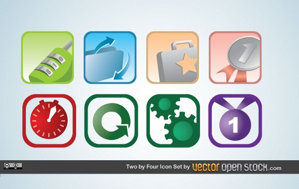 Two By Four Icon Set Vector Download