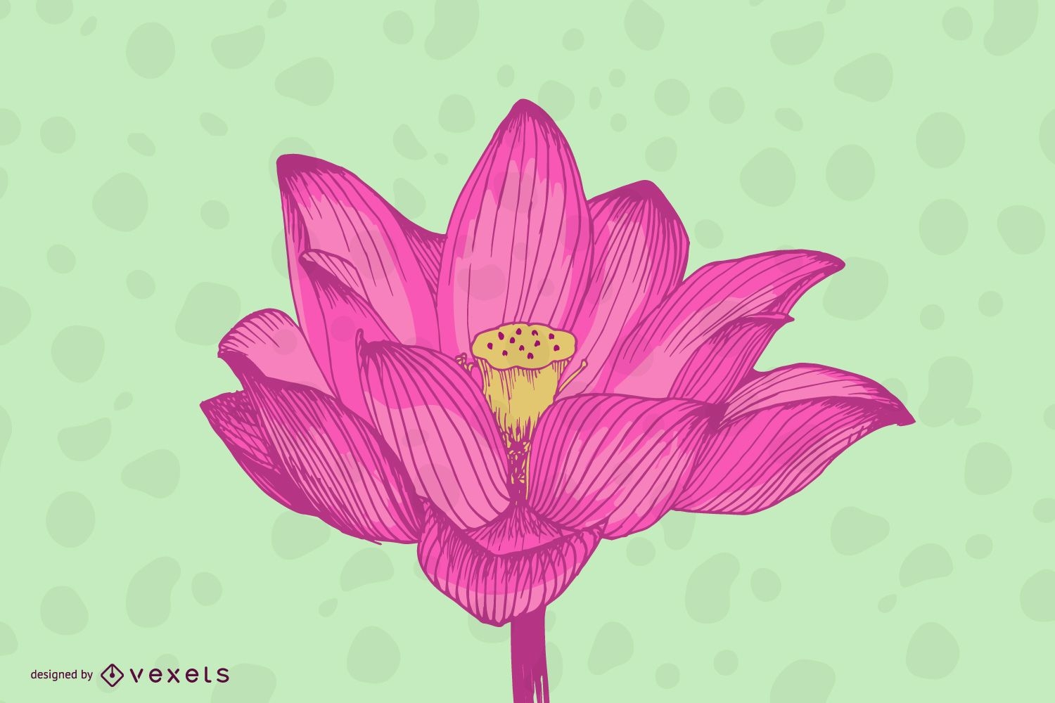 Watercolor Lotus Flower T-shirt Design Vector Download