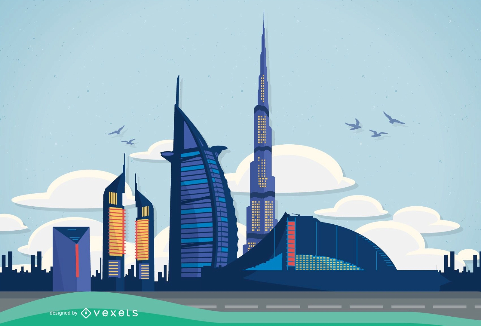 Vector Dubai Illustration Vector Download