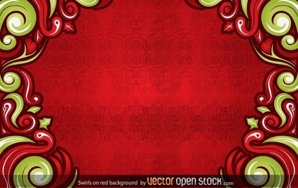Swirls On Red Background Vector Download