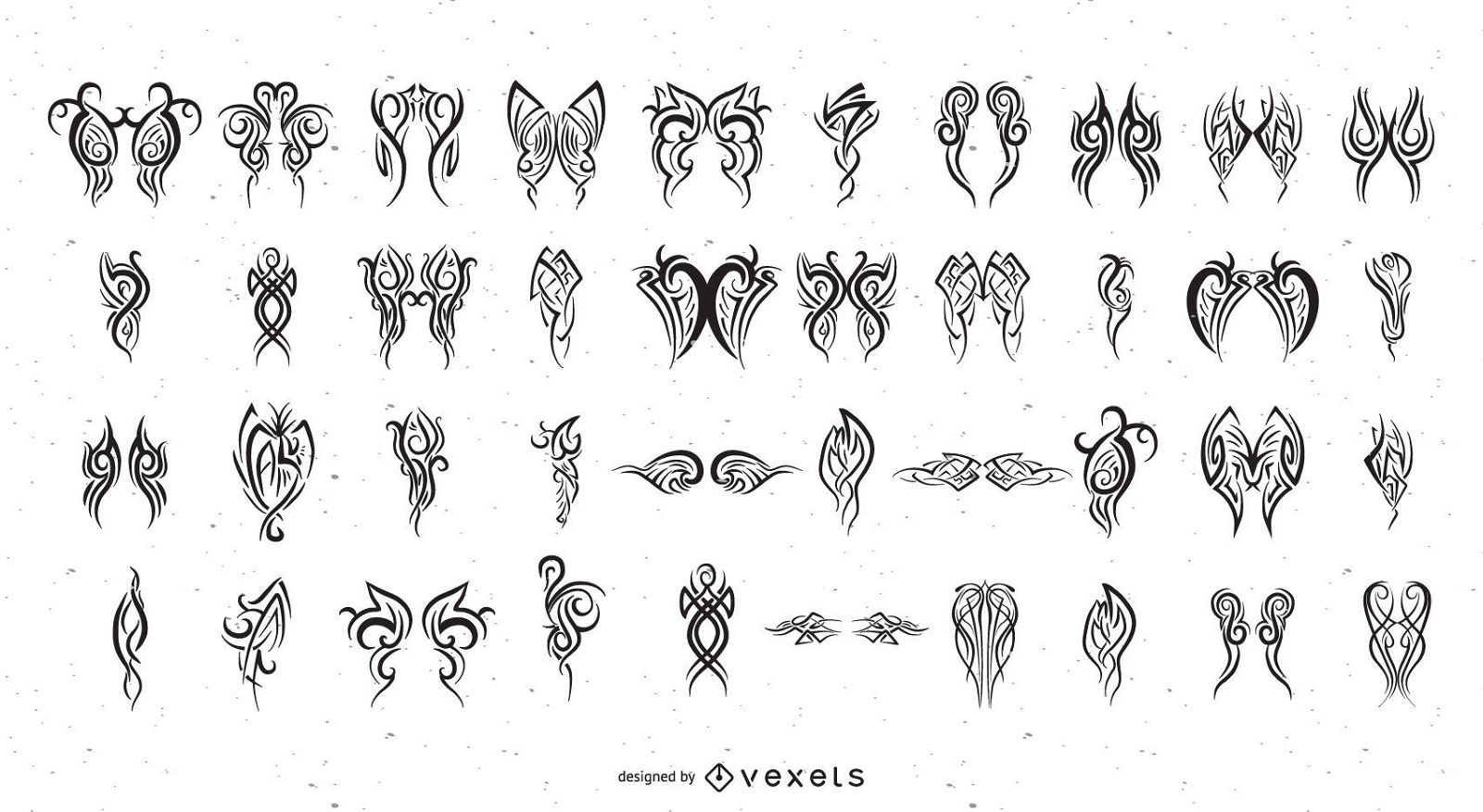 Set of tribal tattoos Stock Vector by ©angelp 72058331