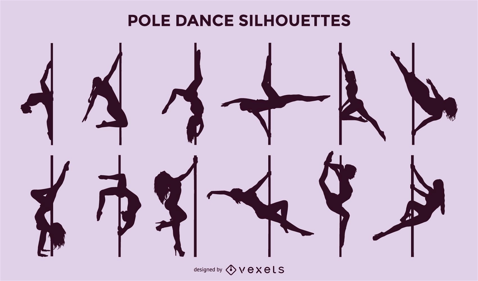 Vector Pole Dance Silhouette Set Vector Download