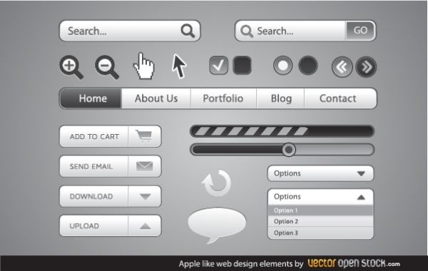 Apple Like Web Design Elements Vector Download