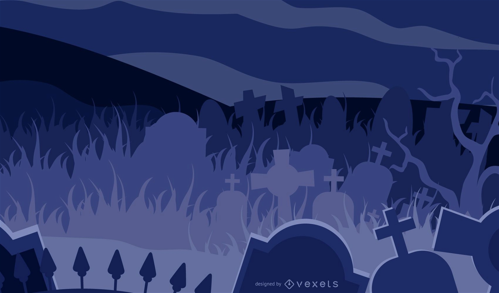 Desenho de halloween de vampiro no fundo do cemitério