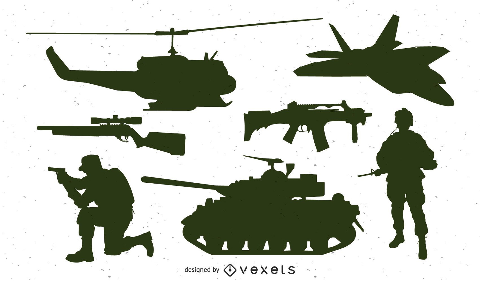 military silohuettes clipart