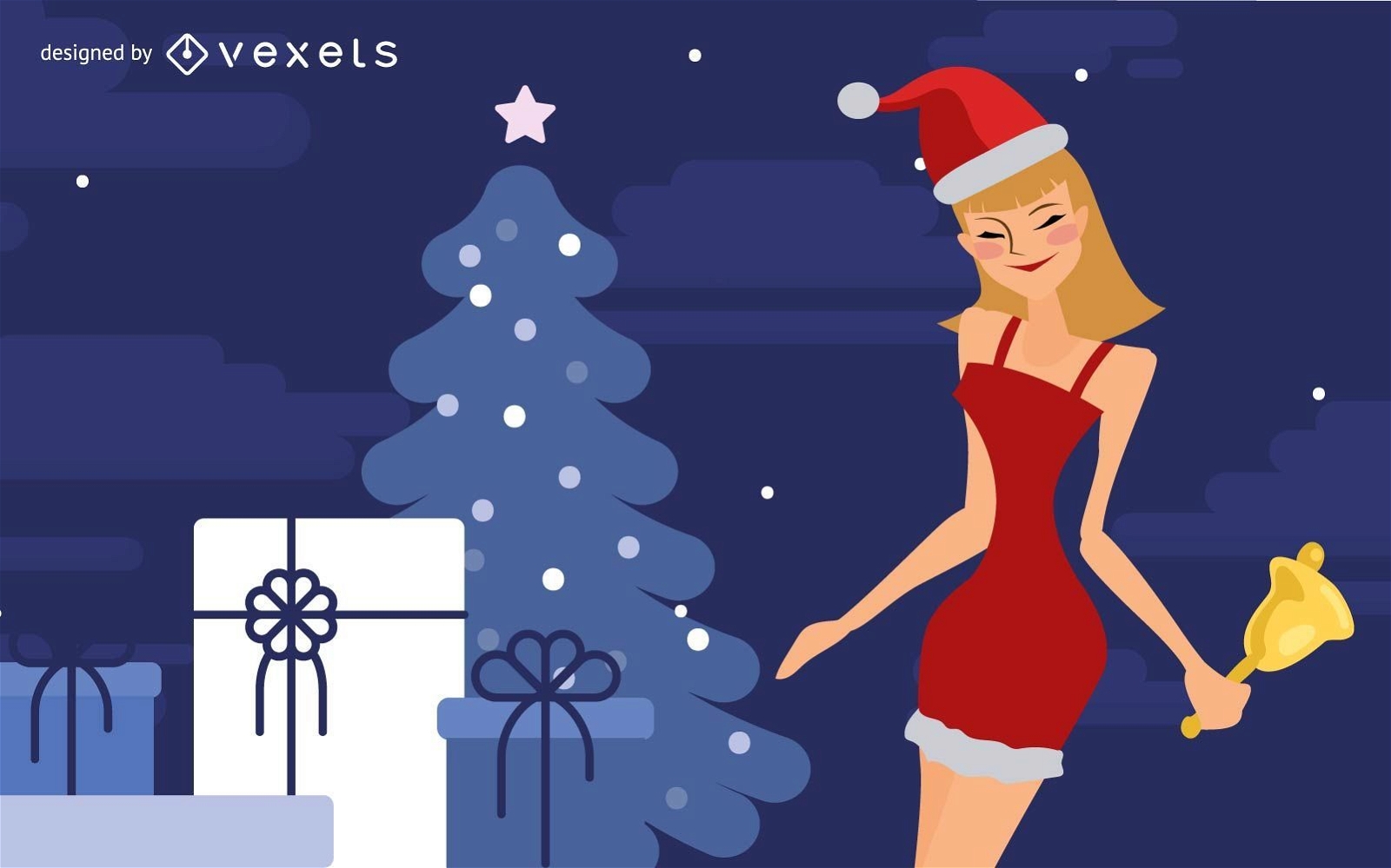 Sexy Witty Santa Girl Vector Download