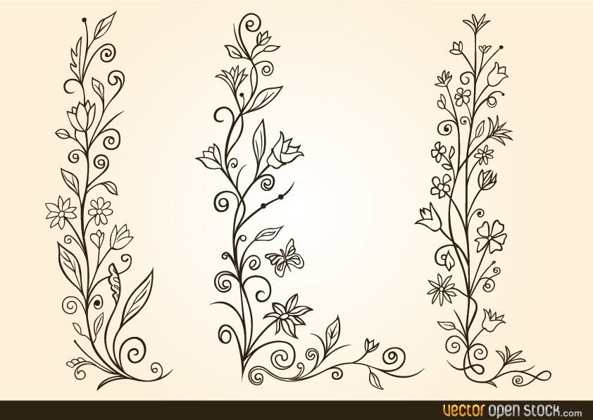 Descarga Vector De Diseño De Flores Ornamentales