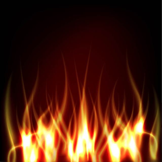 real flame white background