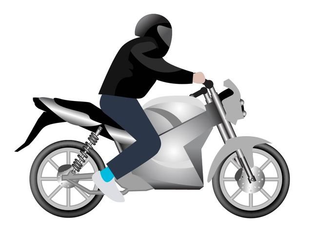 Homem andando com moto esportiva na estrada [download] - Designi