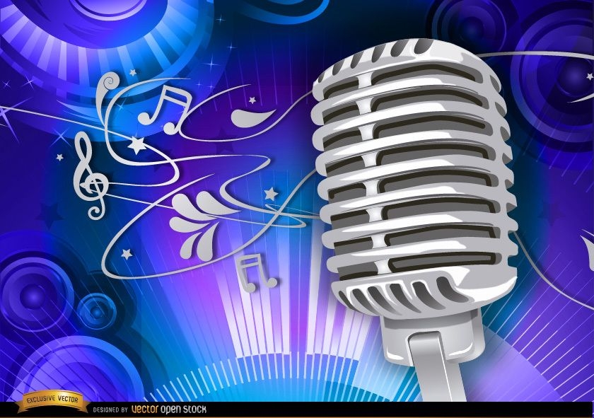 Microphone Musical Background Vector Download