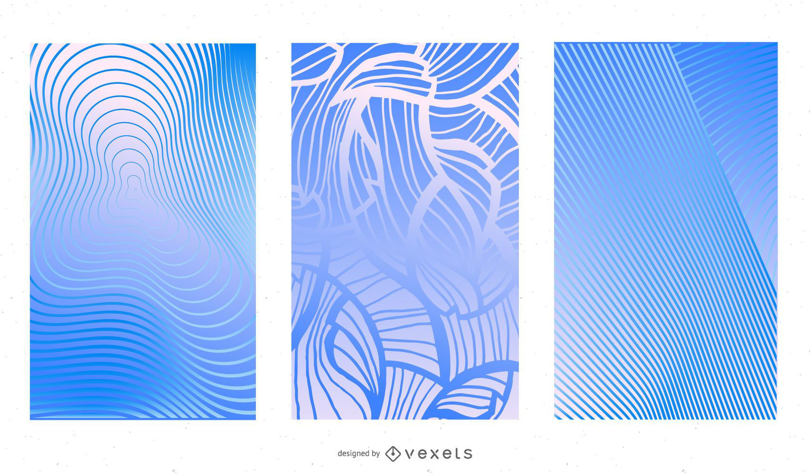 Stylish Blue Abstract Background Set With Lines Vector Download