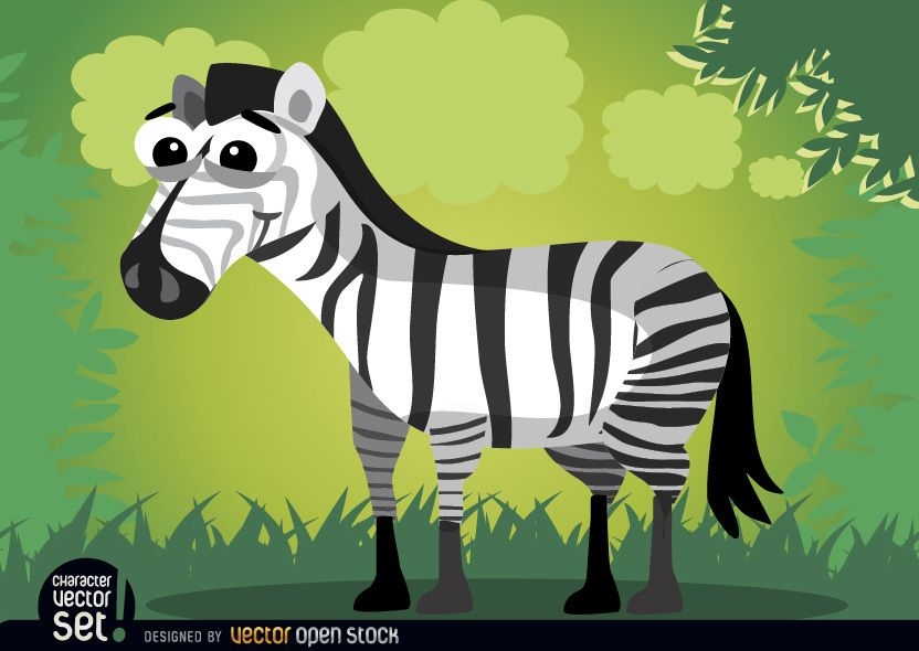 Smiling Cartoon Zebra Animal Vector Download