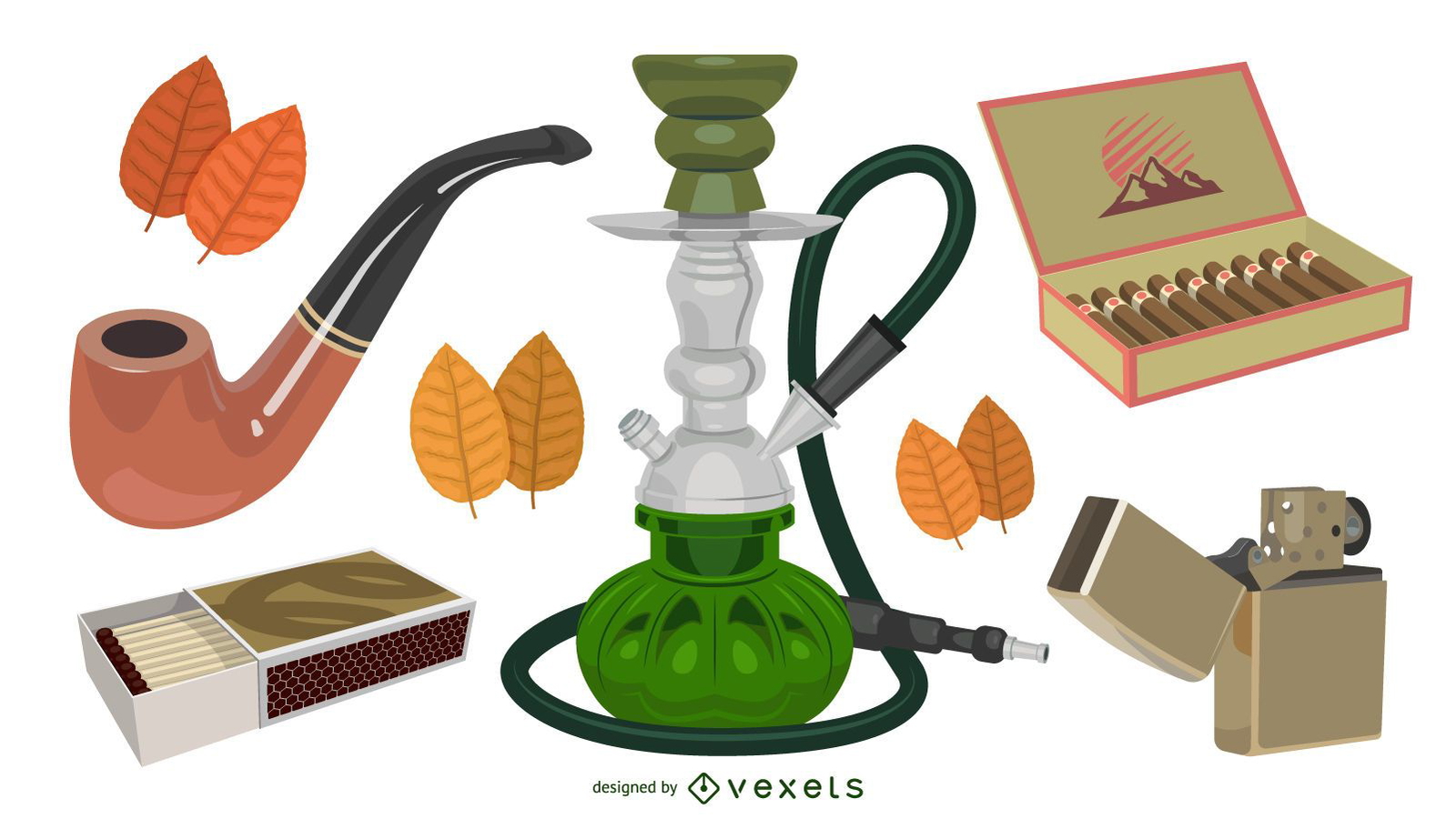 Smoking pipe cleaning tool and matchsticks Vector Image