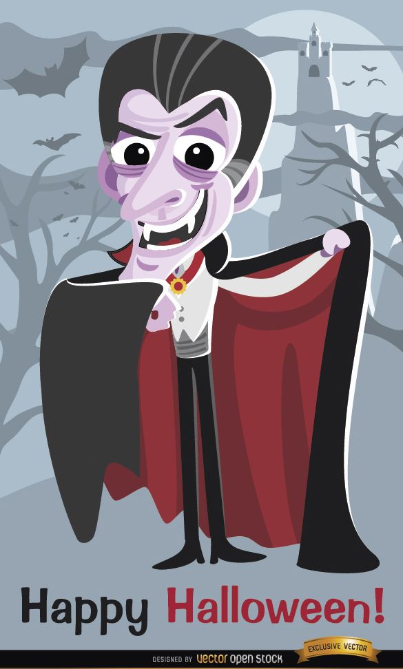 Premium Vector  Happy halloween. vampire cartoon character