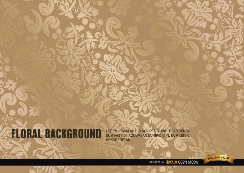 Elegant Ornate Gold Floral Background Vector Download