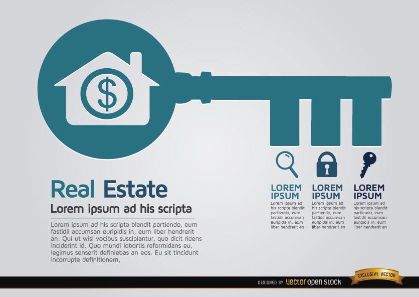Real Estate Key Infographics Vector Download