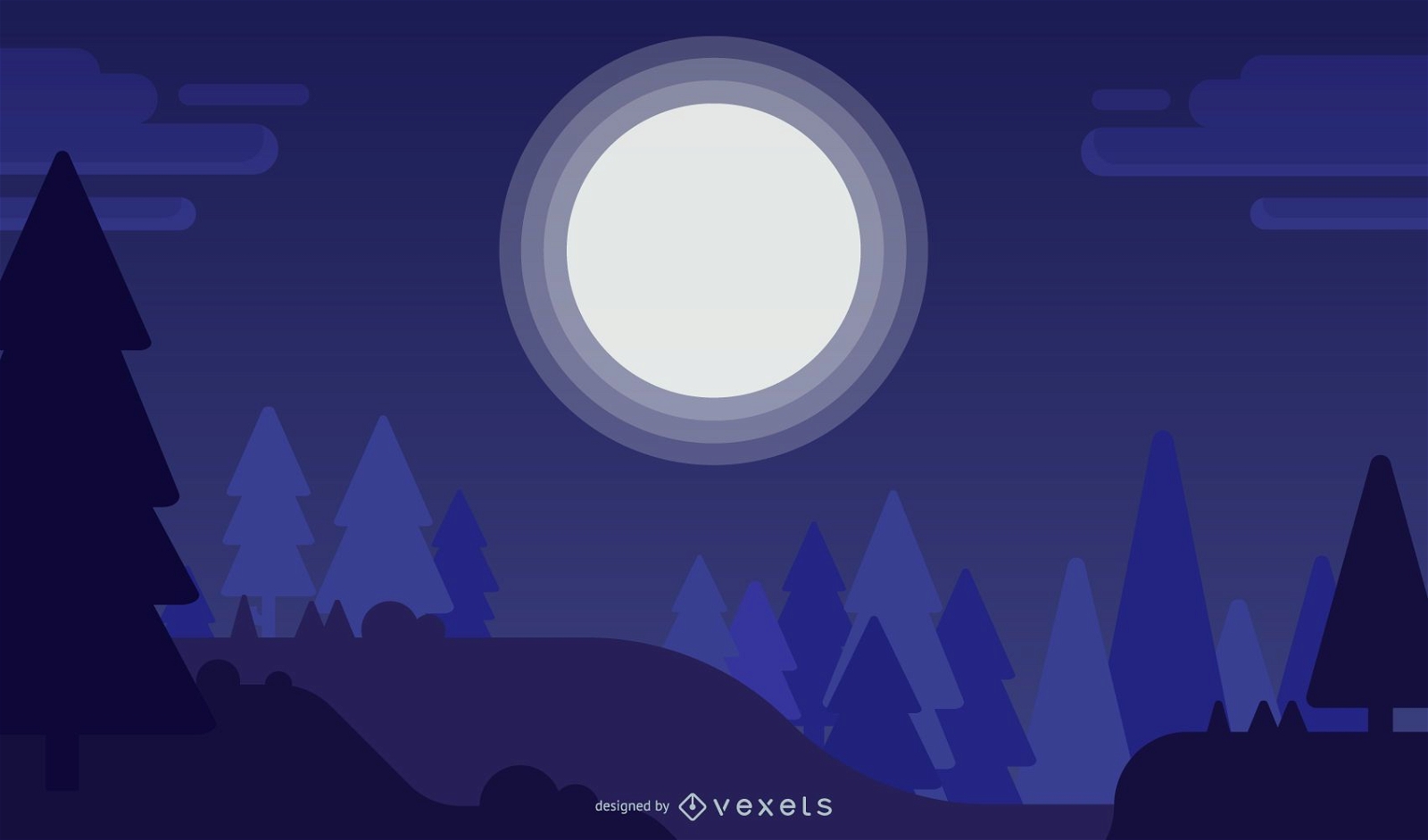 Full Moon Background Design Vector Download